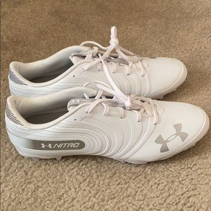 White Under Armour Nitro Cleats
